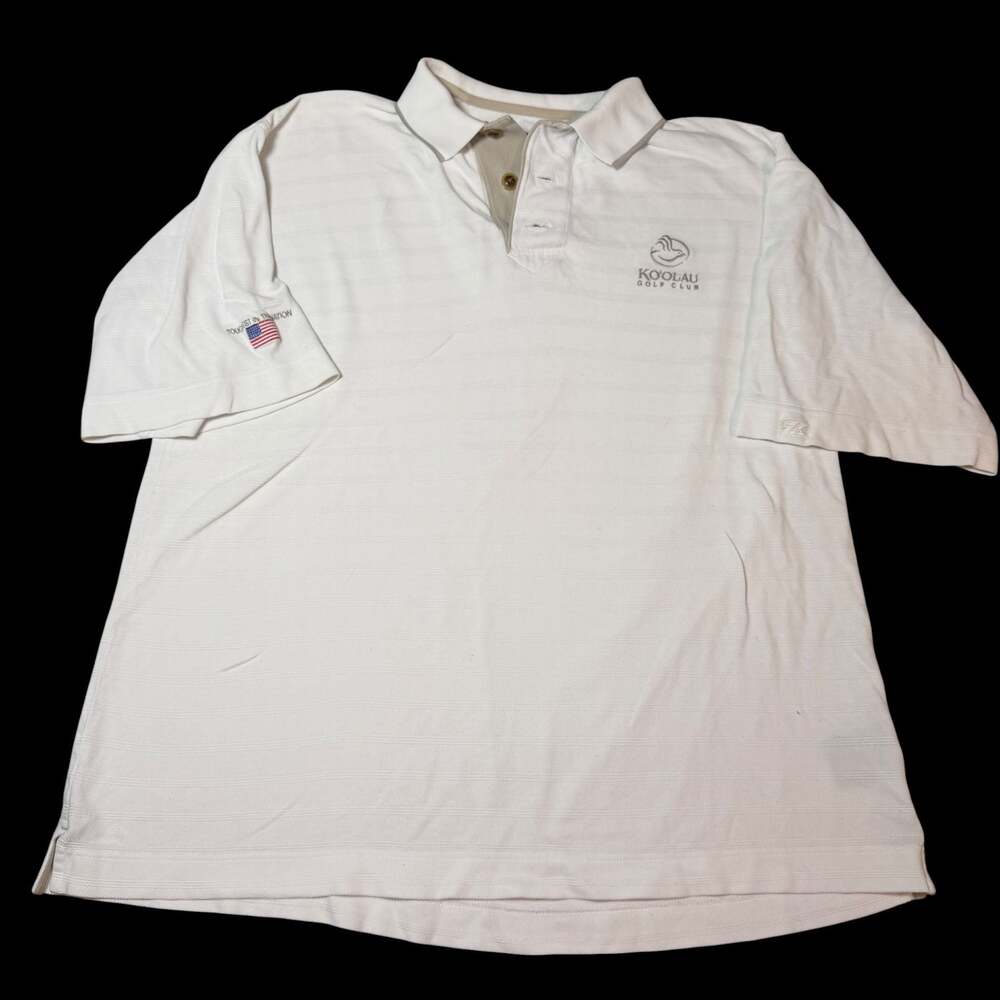 Cutter & Buck Ko'olau Golf Club White Polo Shirt Men's Medium